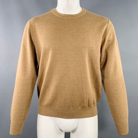 FACONNABLE Size S Camel Merino Wool Crew Neck Pullover