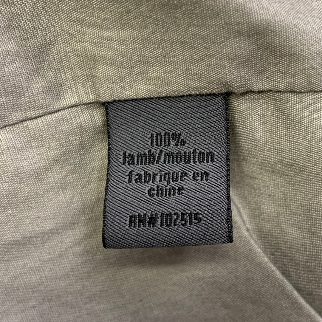 JOHN VARVATOS Size L Grey Leather Zip Up Moto Racer Jacket