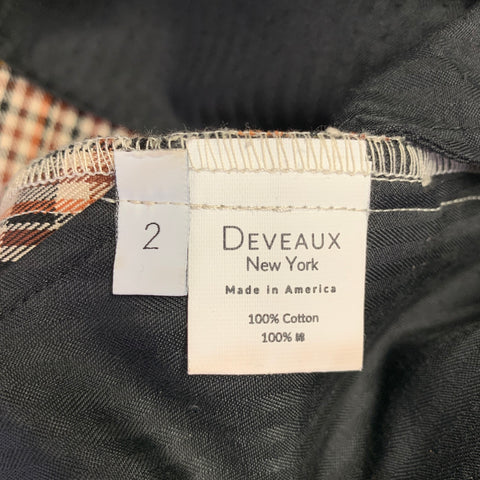 DEVEAUX New York Size 2 Beige Brick Cotton Plaid Pleated Casual Pants