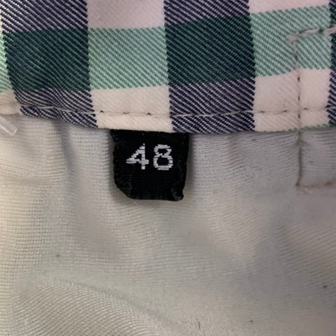 TOM FORD Size 32 Green Grey White Gingham Side Tabs Swim Trunks