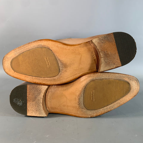 GRAVATI Size 9.5 Tan Beige 17293 Leather Penny Loafer Loafers