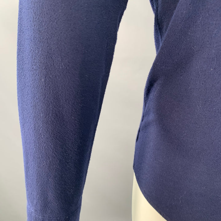 KOLOR Size S Navy Gold Cotton Contrast Trim Long Sleeve Shirt