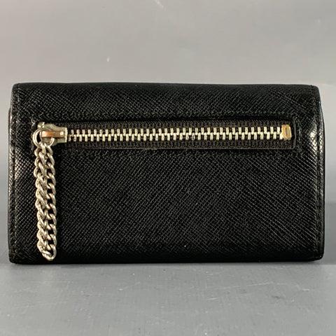 PAUL SMITH Black Saffiano Leather Key Holder Wallet