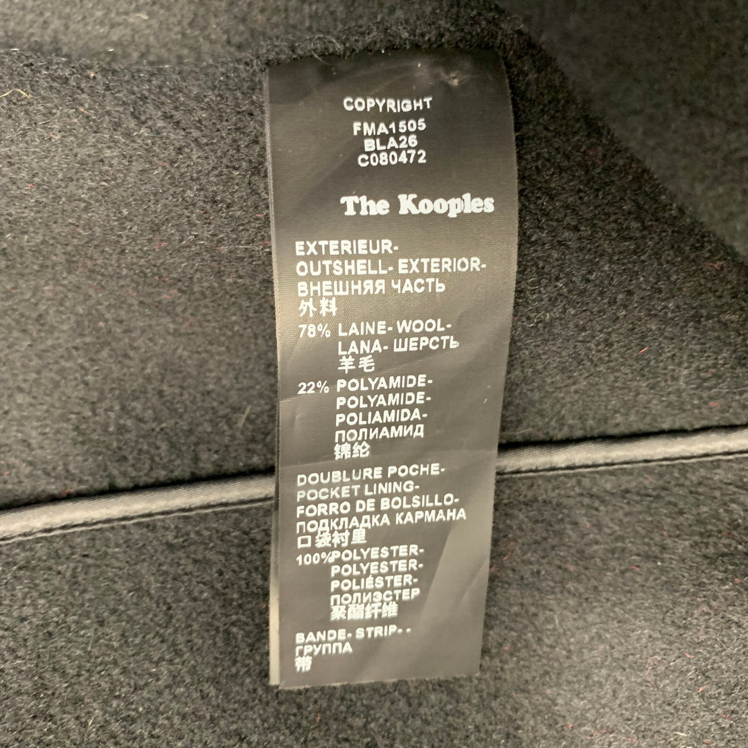 THE KOOPLES Size S Red Black Yellow Wool Blend Plaid Notch Lapel Coat