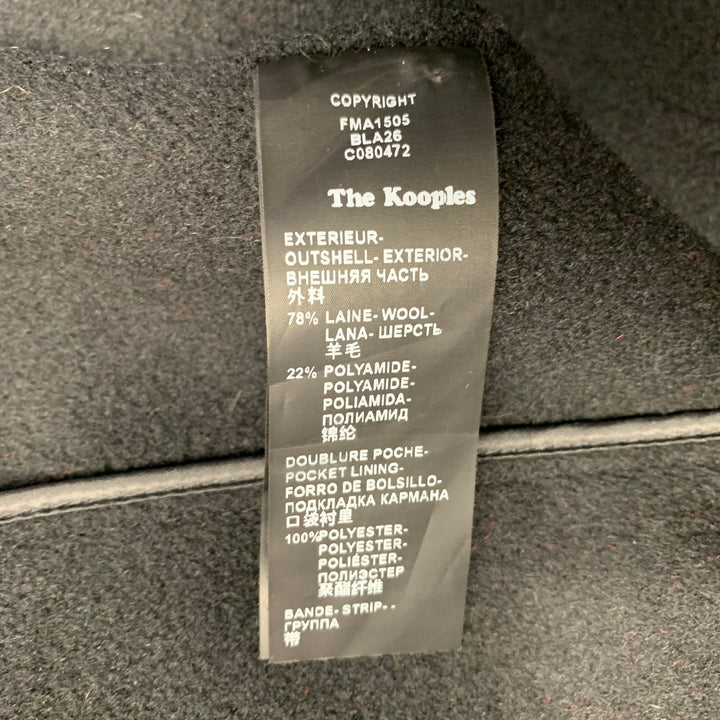 THE KOOPLES Size S Red Black Yellow Wool Blend Plaid Notch Lapel Coat