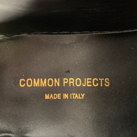COMMON PROJECTS Size 8 Black Leather Low Top Sneakers