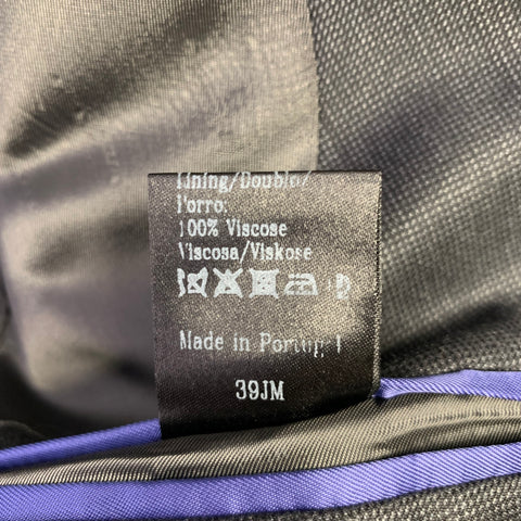 NEIMAN MARCUS Costume en laine vierge gris anthracite texturé taille 40