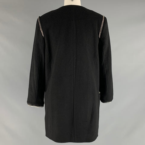 MALENE BIRGER Talla 4 Abrigo cruzado de cachemir y lana negro