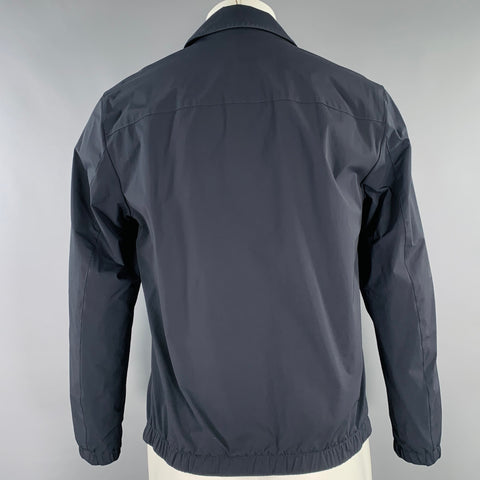 THEORY Size S Brody Navy Nylon Blend Zip Up Jacket