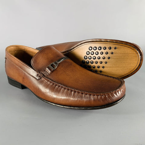 BELVEDERE Size 9 -Elkan- Brown Leather Loafers