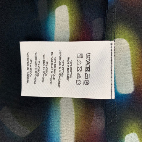 DRIES VAN NOTAN SS 21 Talla 8 Vestido túnica con estampado de seda multicolor negro