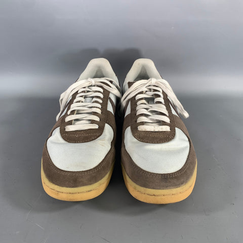NIKE Size 10.5 Brown Silver Mixed Fabrics Suede Lifestyle Sneakers