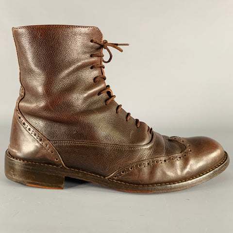 DAVID & JOAN Size 9 Brown Perforated Leather Pull On Boots