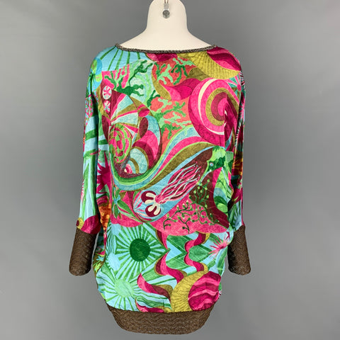 CUSTO BARCELONA Taille M Blouse à manches Dolman abstraite multicolore