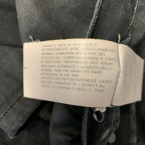 DRKSHDW Size 34 Black Cotton Blend Waxed Jeans