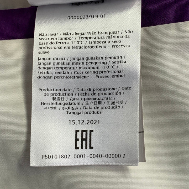 VALENTINO Size 4 Purple Silk Peak Lapel Drawstring Jacket Blazer