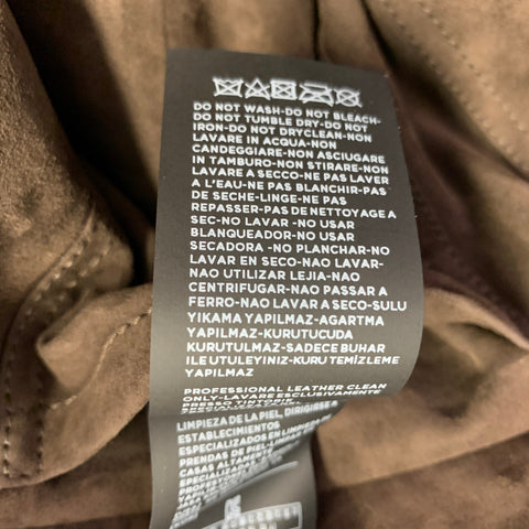 TOM FORD Size 46 Brown Lambskin Suede Shirt Jacket