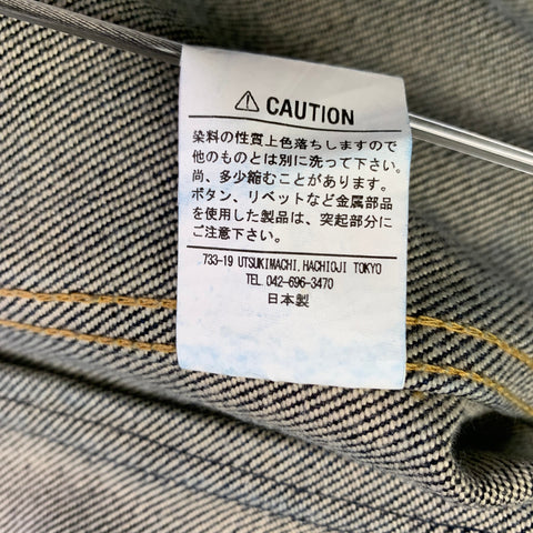 IRON HEART Size L -Type III- 21 oz Blue Indigo Contrast Stitch Selvedge Denim Jacket