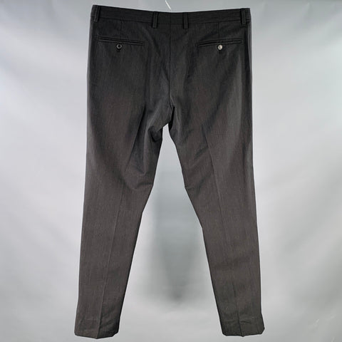 DOLCE & GABBANA Size 36 Charcoal Grey Wool Blend Tapered Zip Fly Dress Pants