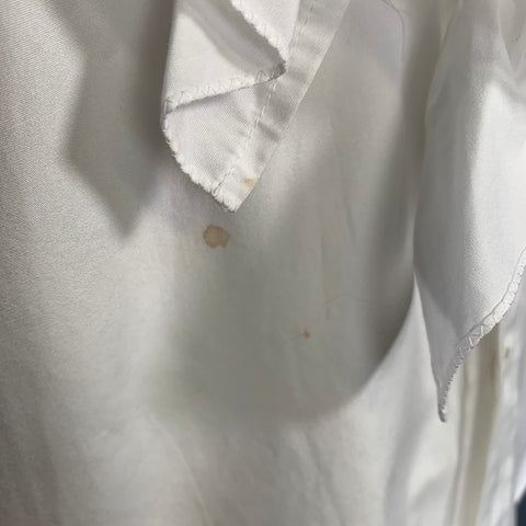 COMME des GARCONS Size L White Ruffled Cotton Dagger Long Sleeve Shirt