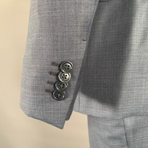 ERMENEGILDO ZEGNA Size 38 Navy Heather Wool Notch Lapel Suit
