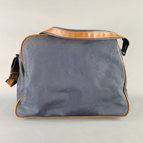 VINTAGE Japan Air Lines Navy Brown White Logo Nylon Shoulder Bag