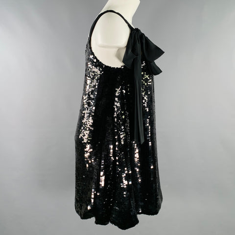 SEE By CHLOE Size M Black Silk Bubble Hem Cocktail Dress