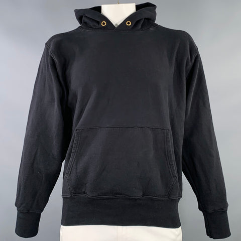 LES TIEN Size XXL Black Cotton Hooded Sweatshirt