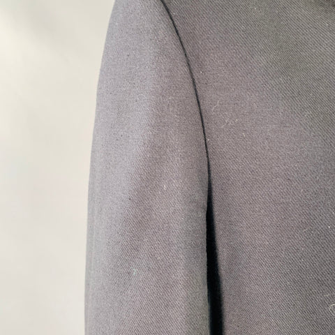SALVATORE FERRAGAMO Size 42 Navy Twill Virgin Wool Cotton Sport Coat