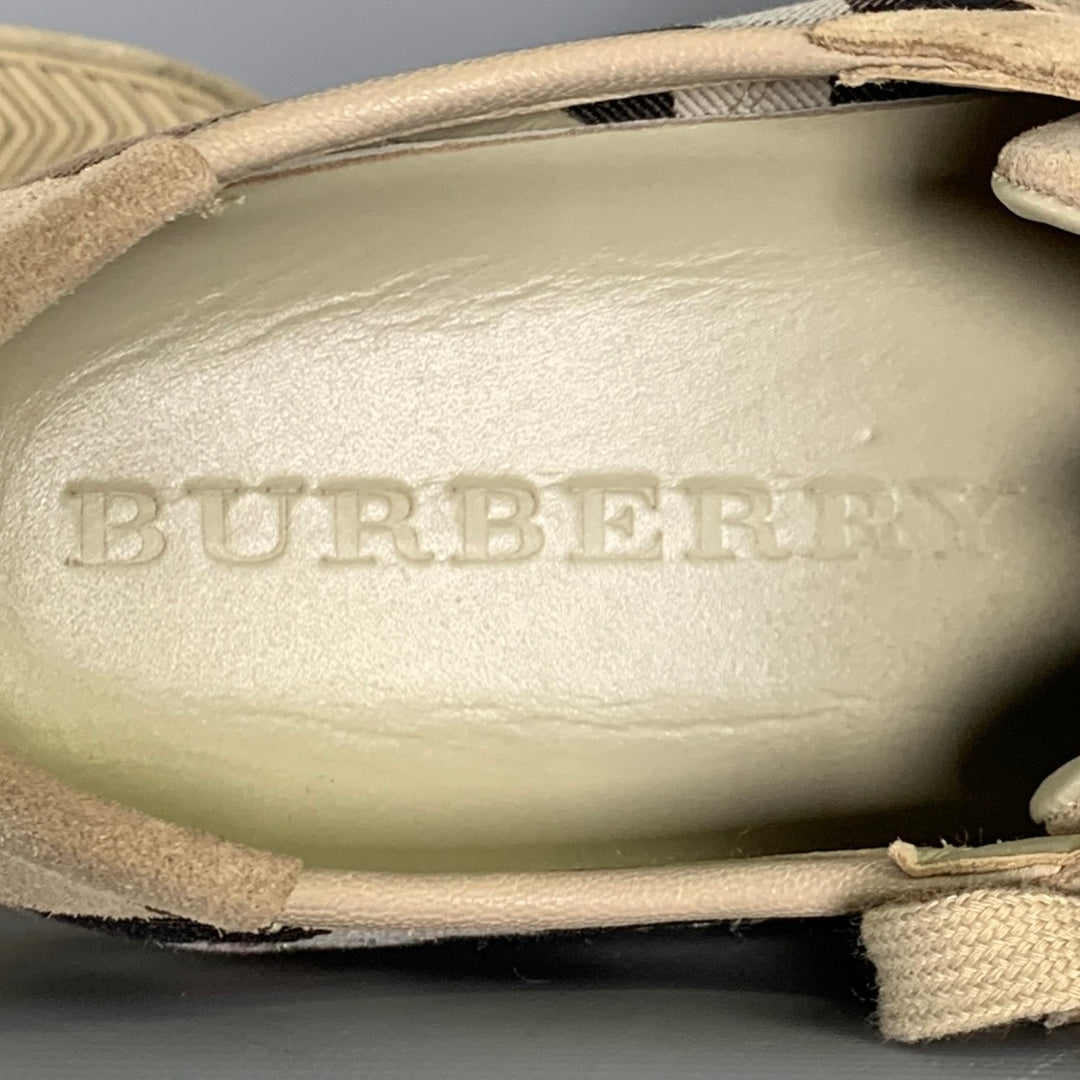 BURBERRY Size 10 Tan Brown Plaid Low Top Sneakers