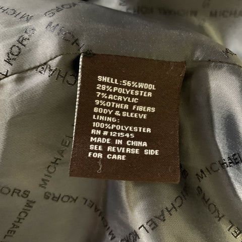 MICHAEL KORS Size L Grey Wool Blend Double Breasted Jacket