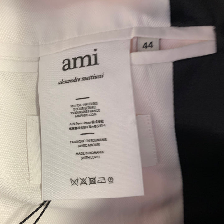 AMI by ALEXANDRE MATTIUSSI Size 34 Rose Black Wool Peak Lapel Sport Coat