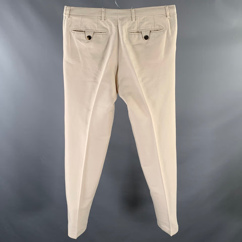 DRIES VAN NOTEN Size 31 Cream Cotton Flat Front Dress Pants