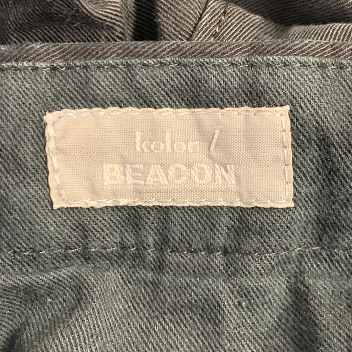 KOLOR Size M Black Cotton Twill Pleated Tapered Casual Pants