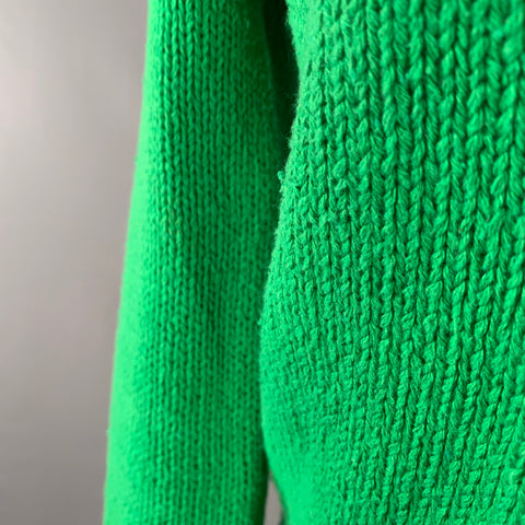 RALPH LAUREN Size S Green Cotton Knit V-Neck Sweater