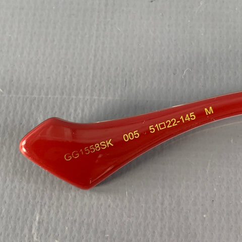 GUCCI Red Gold Acetate Cat Eye Sunglasses
