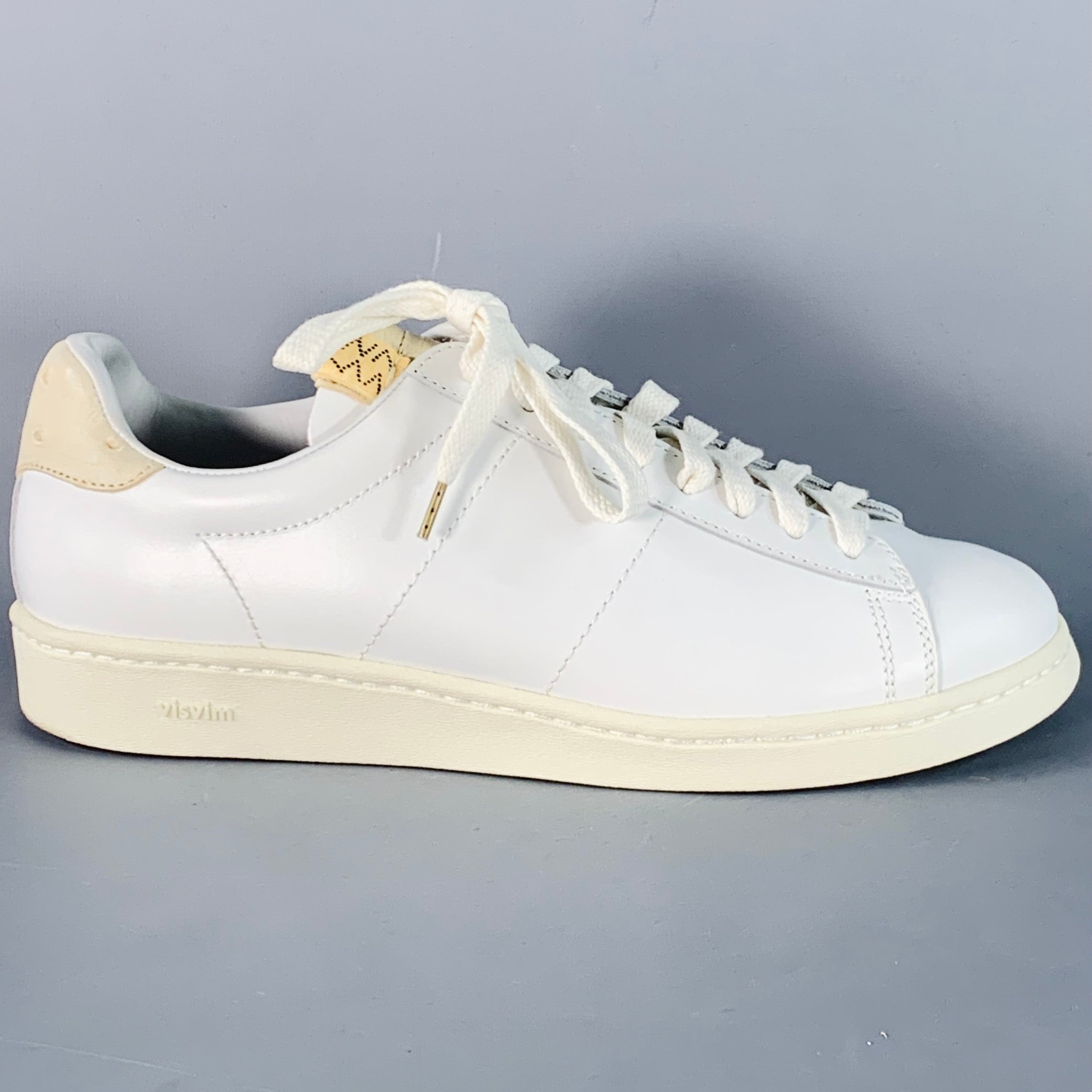 VISVIM Size 9.5 Corda-Folk White Leather Low Top Lace-Up Sneakers