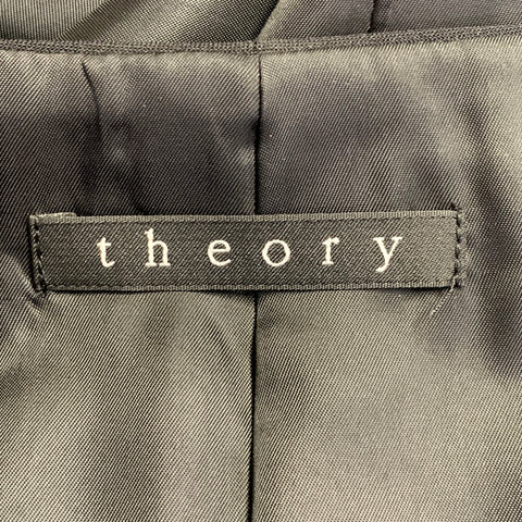 THEORY Size 40 Black Virgin Wool Blend V-Neck Vest