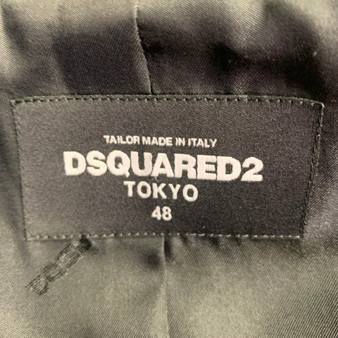 DSQUARED2 Size 38 Black Navy Wool Silk Shawl Collar Sport Coat
