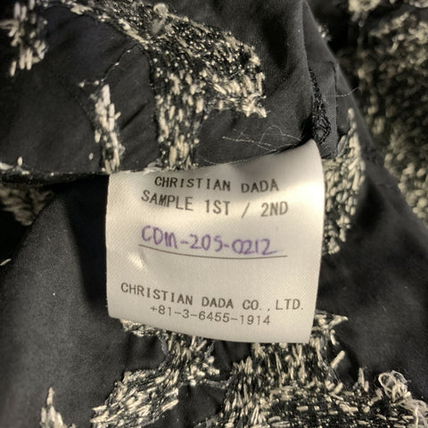 CHRISTIAN DADA Size L Black Grey Stitched Cotton Button Up Long Sleeve Shirt