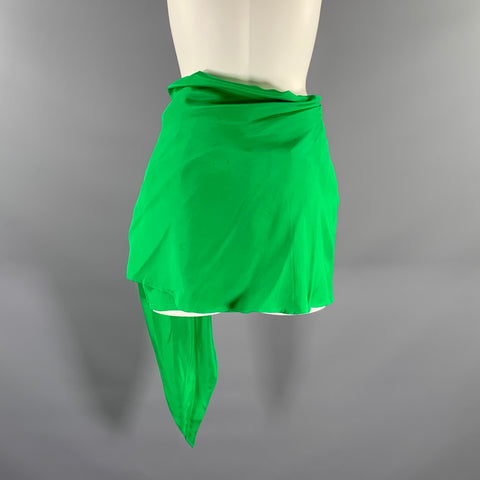 GAUGE 81 Size XS Green Silk Draped Mini Skirt