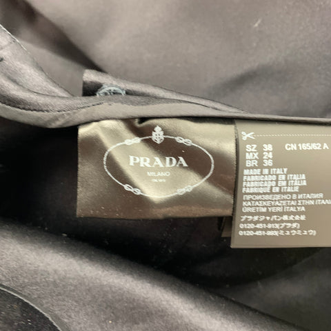 PRADA Size 2 Navy Double Satin Silk Mini Skirt