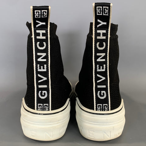 GIVENCHY Size 9 Black White Fabric Pull On Boots