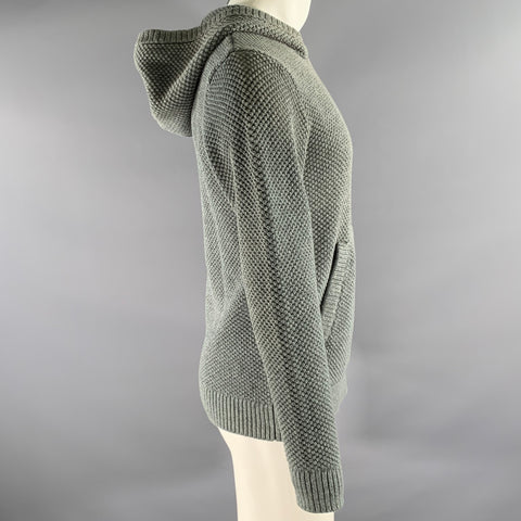 TAYLOR STITCH Size S Green Sage Knit Cotton Hoodie Sweater