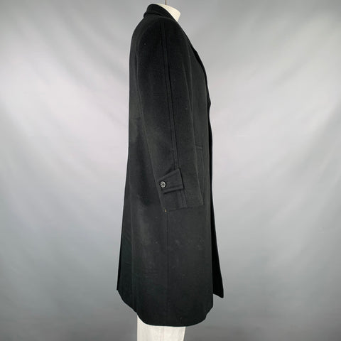 BILLY BLUE Size 48 Black Cashmere Single Breasted Coat