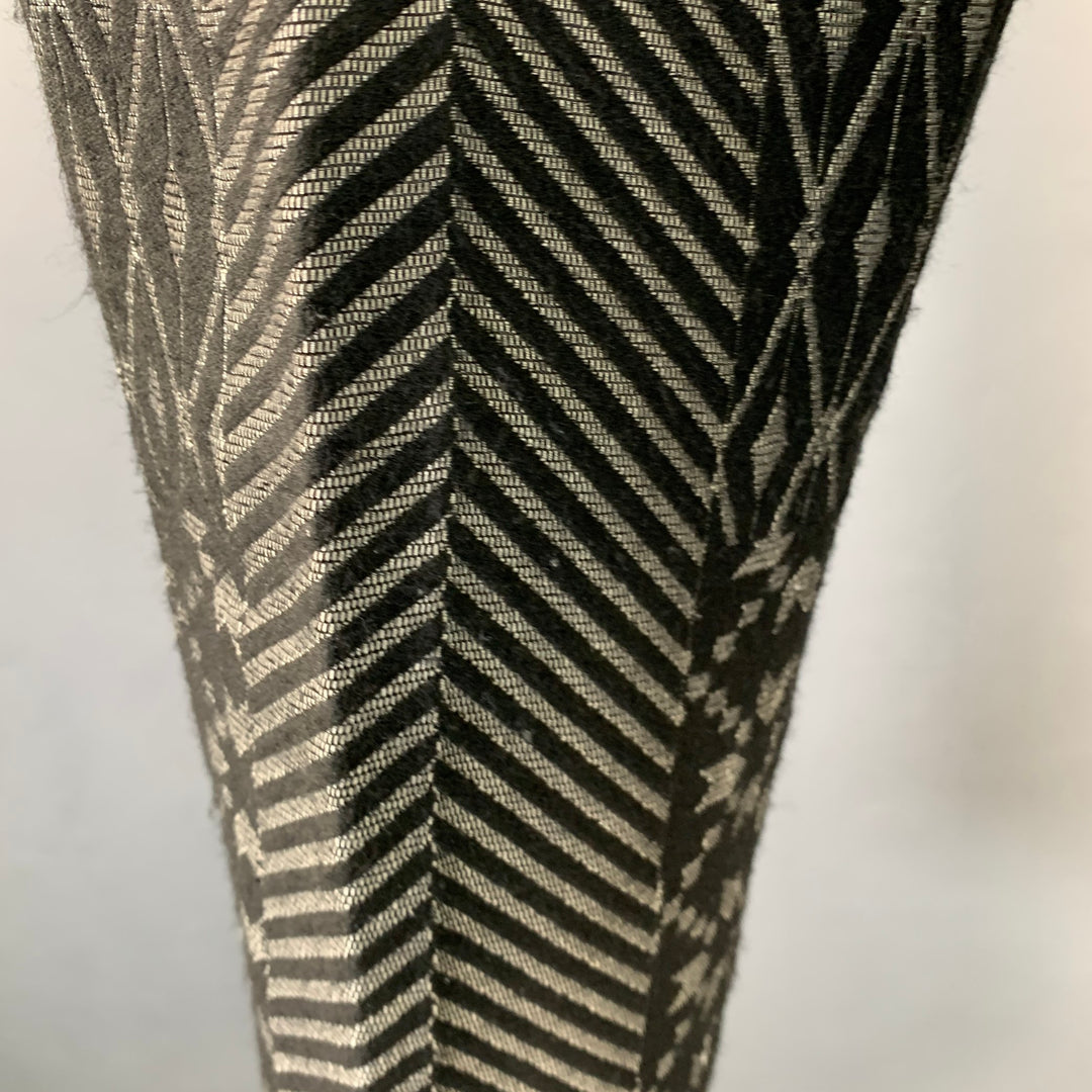 HAIDER ACKERMANN Size 32 Black Grey Red Jacquard Acrylic Blend Casual Pants