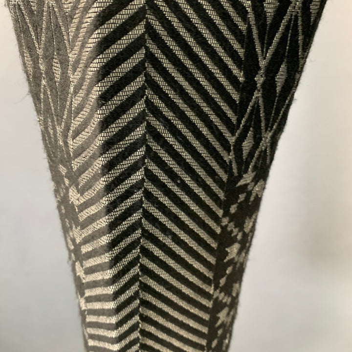 HAIDER ACKERMANN Size 32 Black Grey Red Jacquard Acrylic Blend Casual Pants