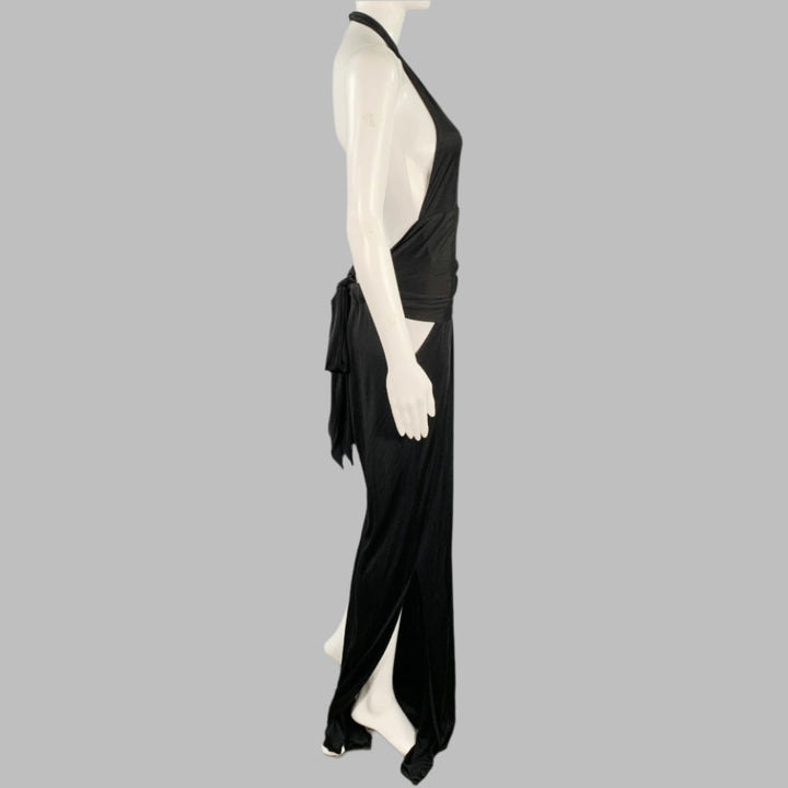 AGENT PROVOCATEUR Size 3 Black Silk Halter Cocktail Dress