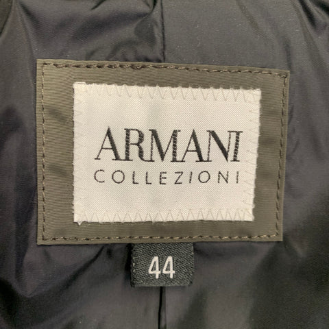 ARMANI COLLEZIONI Size 44 Green Olive Polyester Buttoned Pockets Jacket