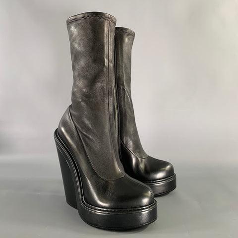 GIVENCHY Size 9 Black Leather Lamb Leather Zip Up Boots